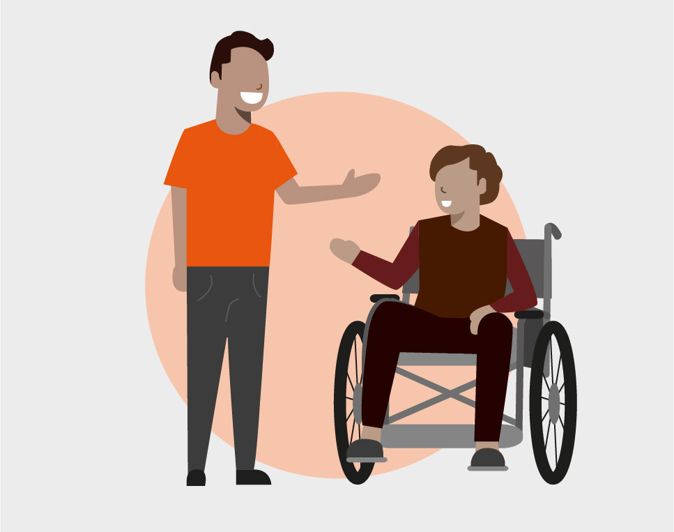 Illustration accompagner à domicile une personne atteinte d’un handicap sévère